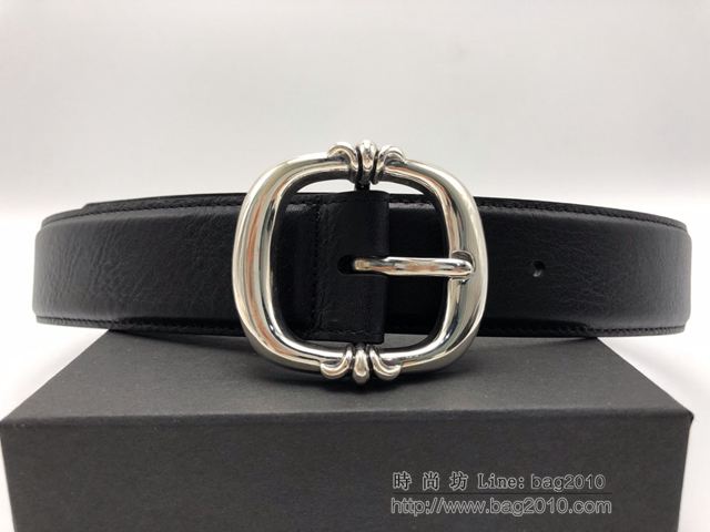 chrome hearts皮帶 克羅心經典針扣皮帶 克羅心銀飾做舊腰帶  gjc1600